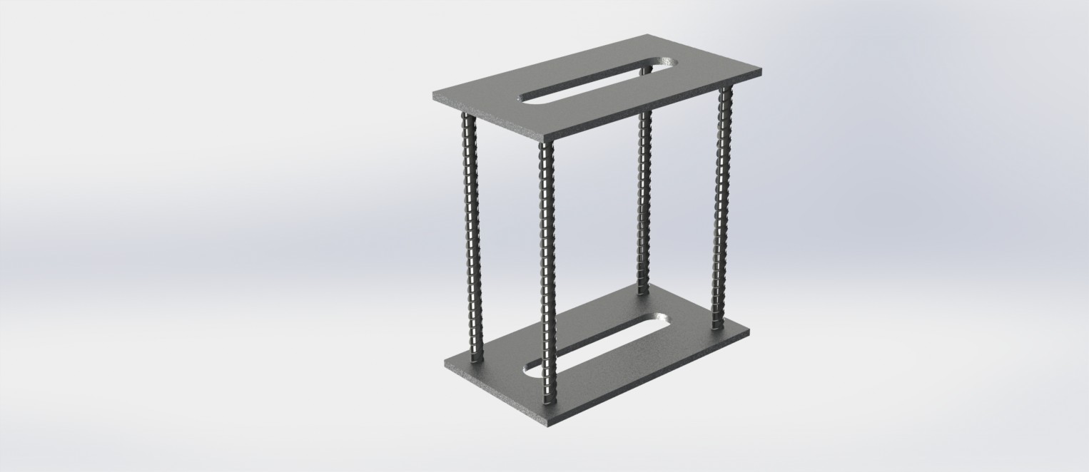 Закладная деталь тип «двойной столик» с двумя плоскими пластинами и нормальными анкерами